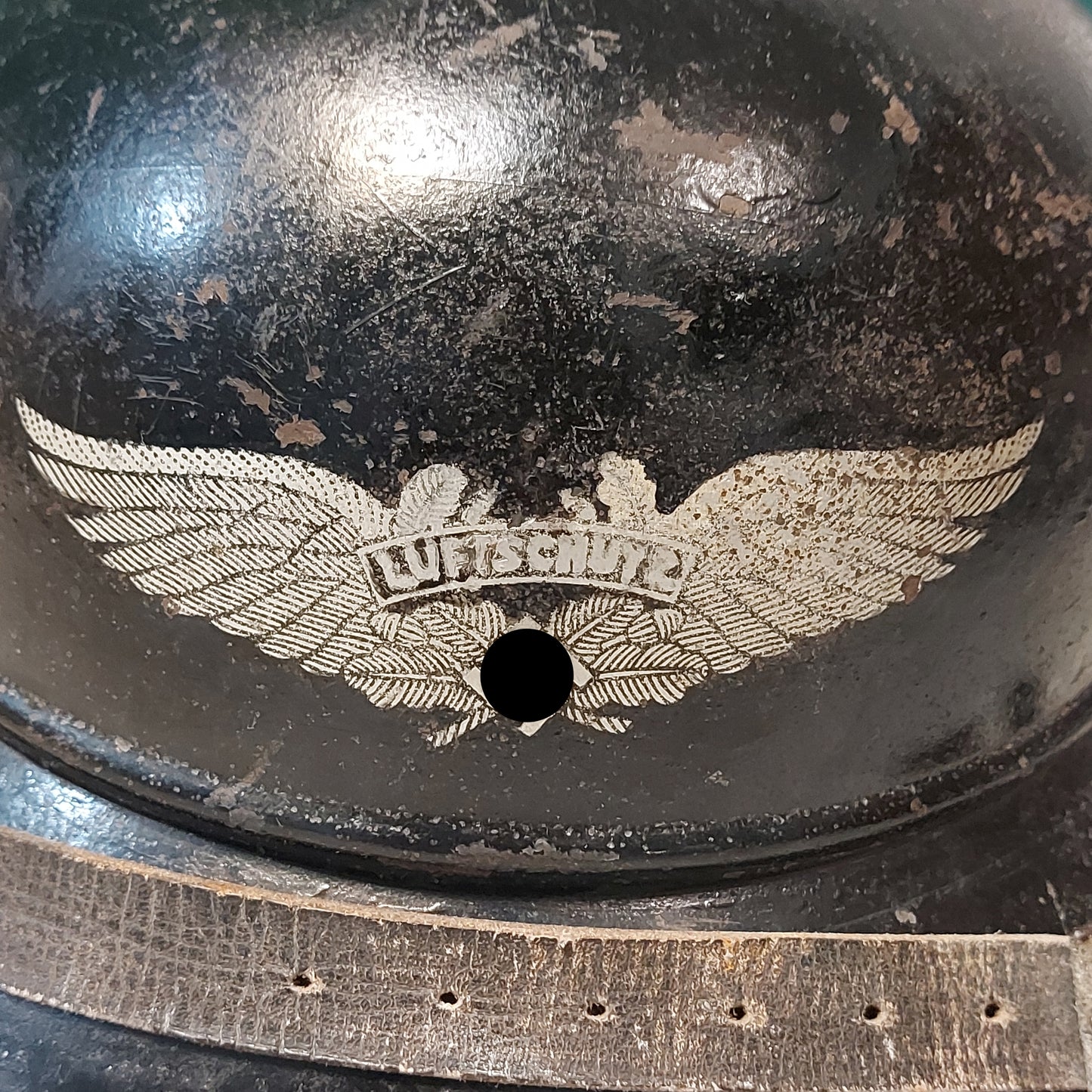 WW2 German Luftschutz M38 3 Piece Gladiator Helmet