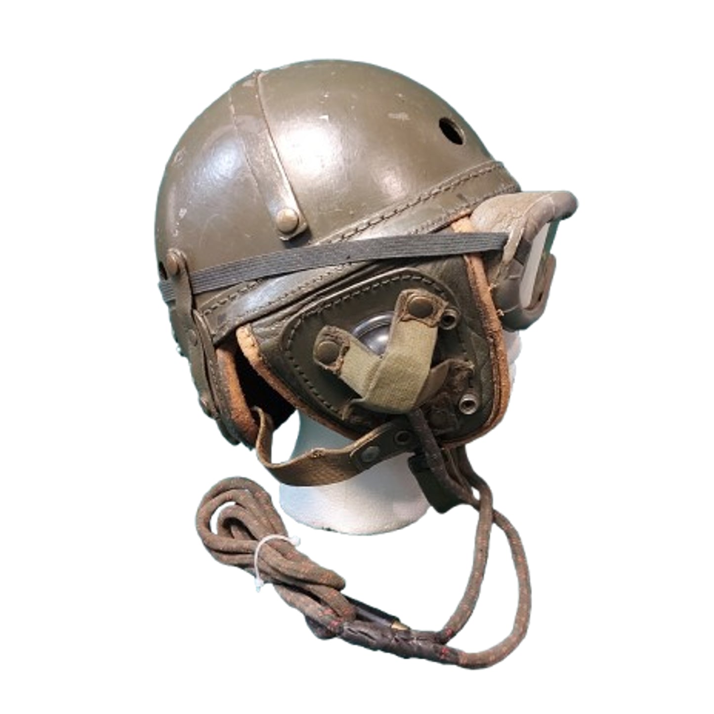 Post-WW2 Belgium Army 2nd Type Tankers Helmet With Goggles