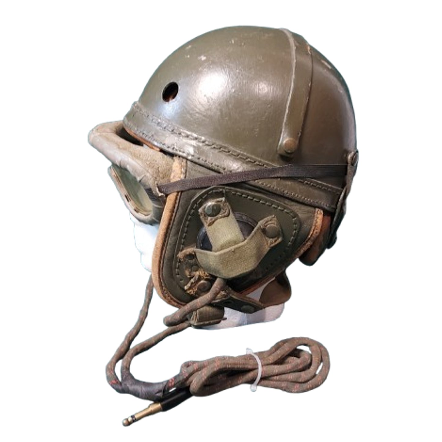 Post-WW2 Belgium Army 2nd Type Tankers Helmet With Goggles