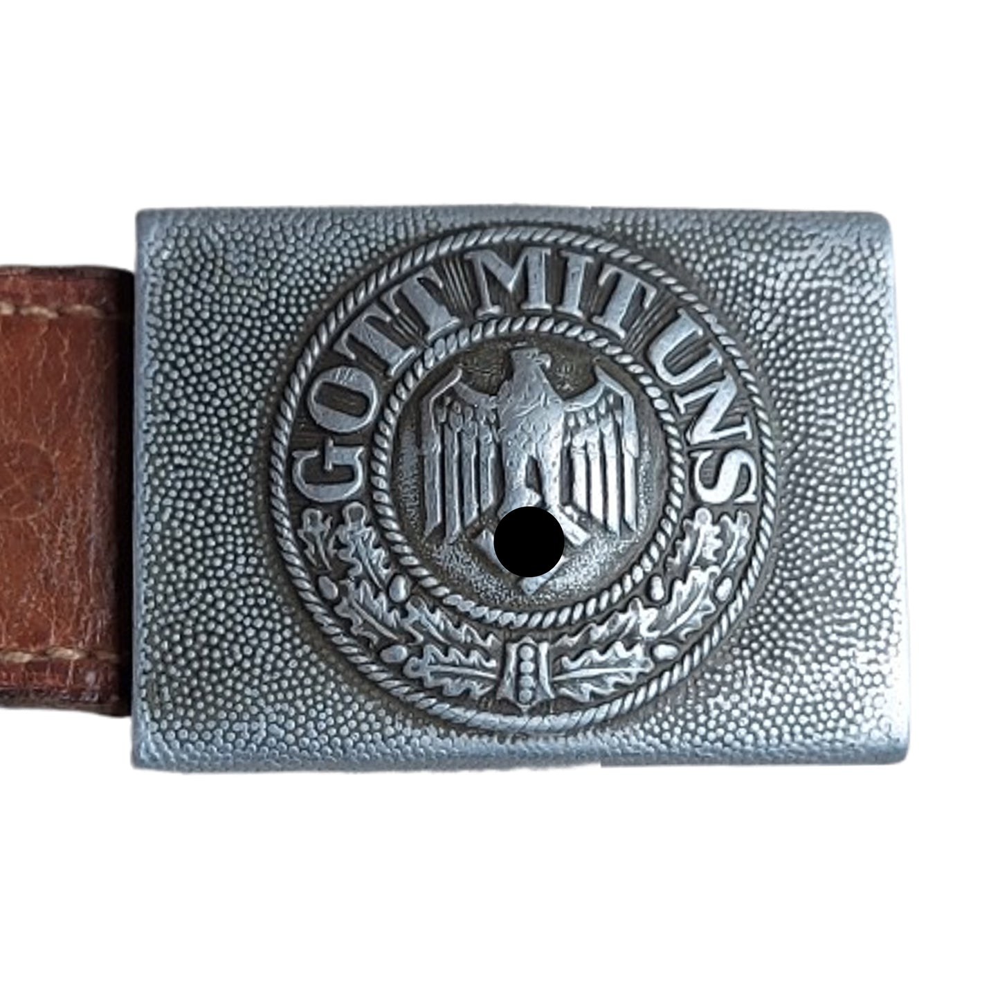 WW2 German Army EM/NCOs Belt Buckle With Leather Tab 1939