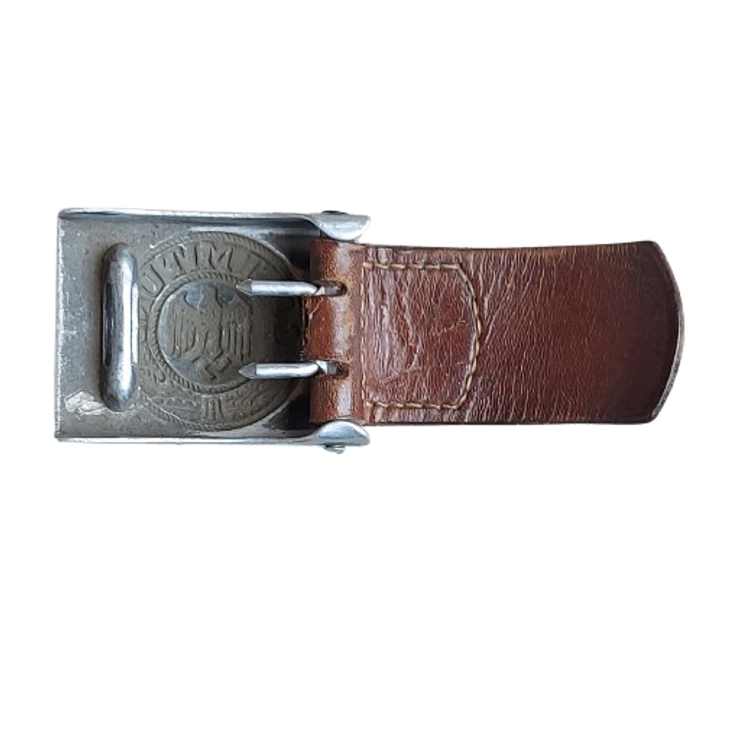 WW2 German Army EM/NCOs Belt Buckle With Leather Tab 1939