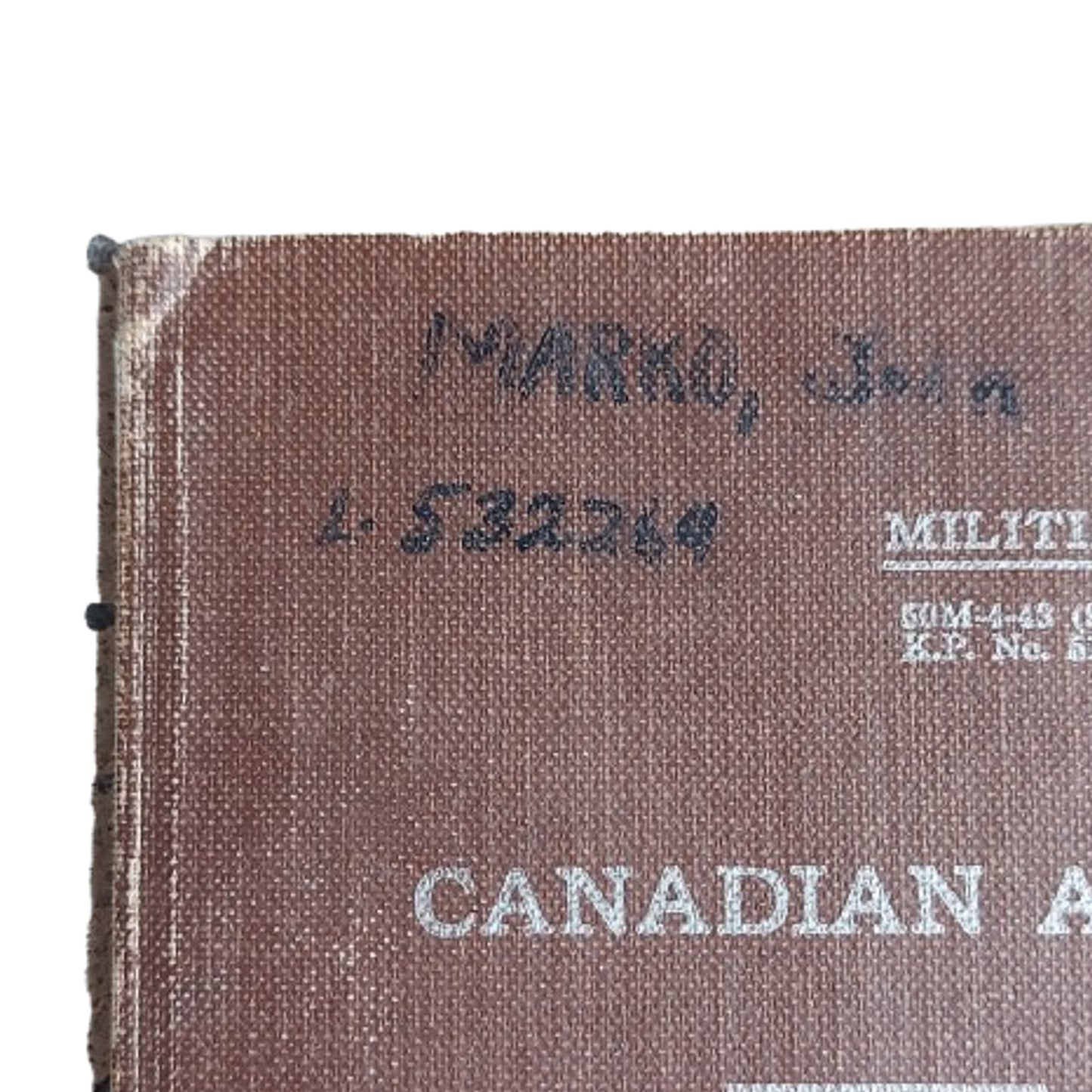 WW2 Canadian Army Soldier’s Service and Pay Book RCA