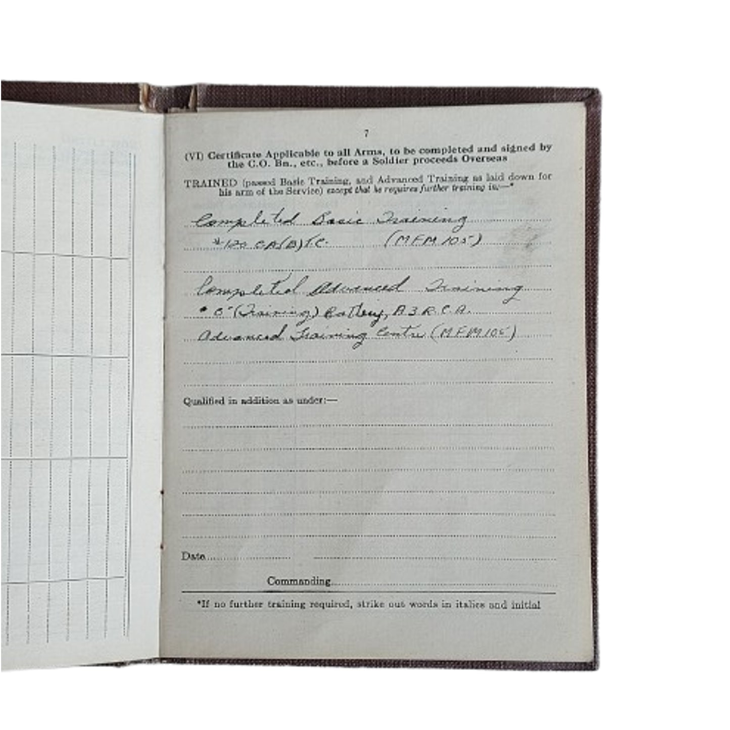 WW2 Canadian Army Soldier’s Service and Pay Book RCA