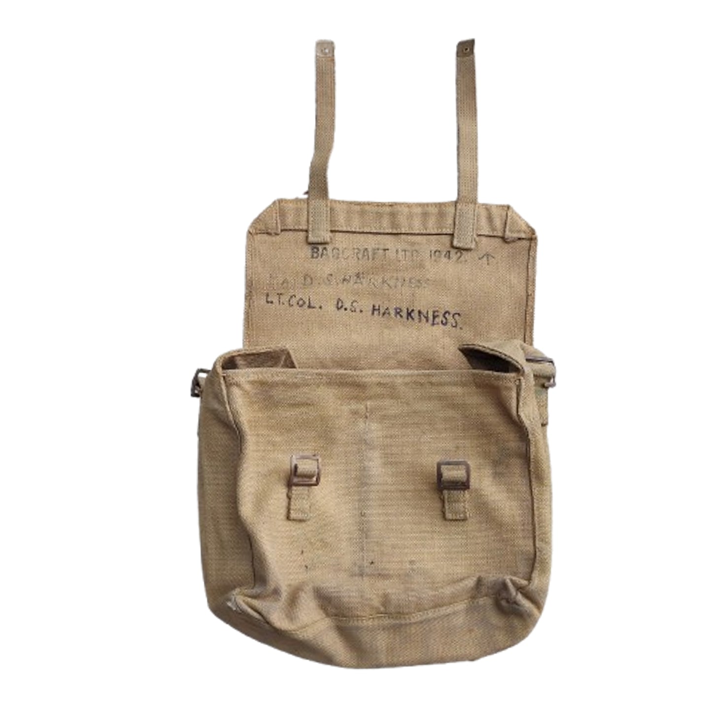 WW2 Canadian Named P37 Small Pack Lt. Col. D.S. Harkness 1942