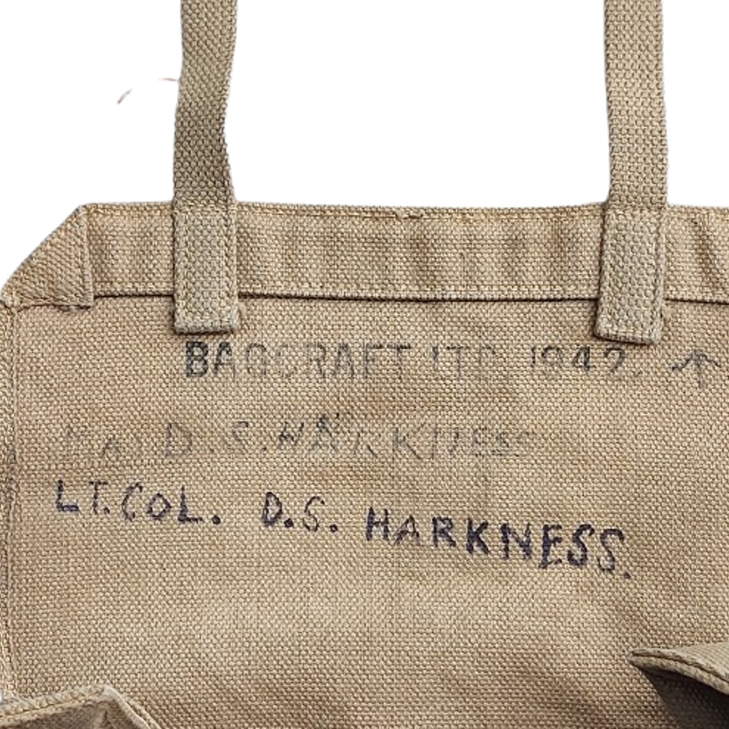 WW2 Canadian Named P37 Small Pack Lt. Col. D.S. Harkness 1942