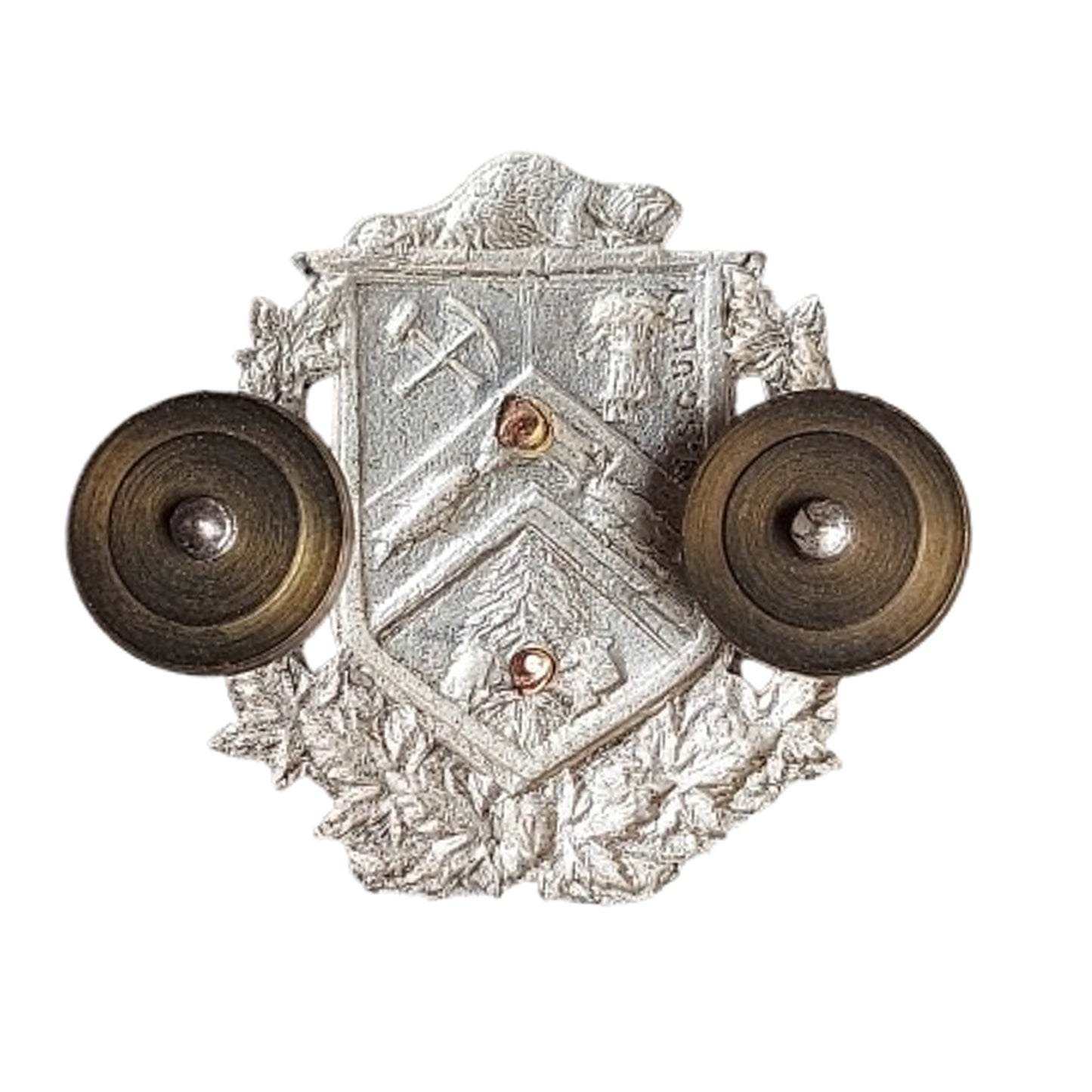 WW2 Canadian Three Rivers Regiment Officer's Collar Badge W. Scully #1