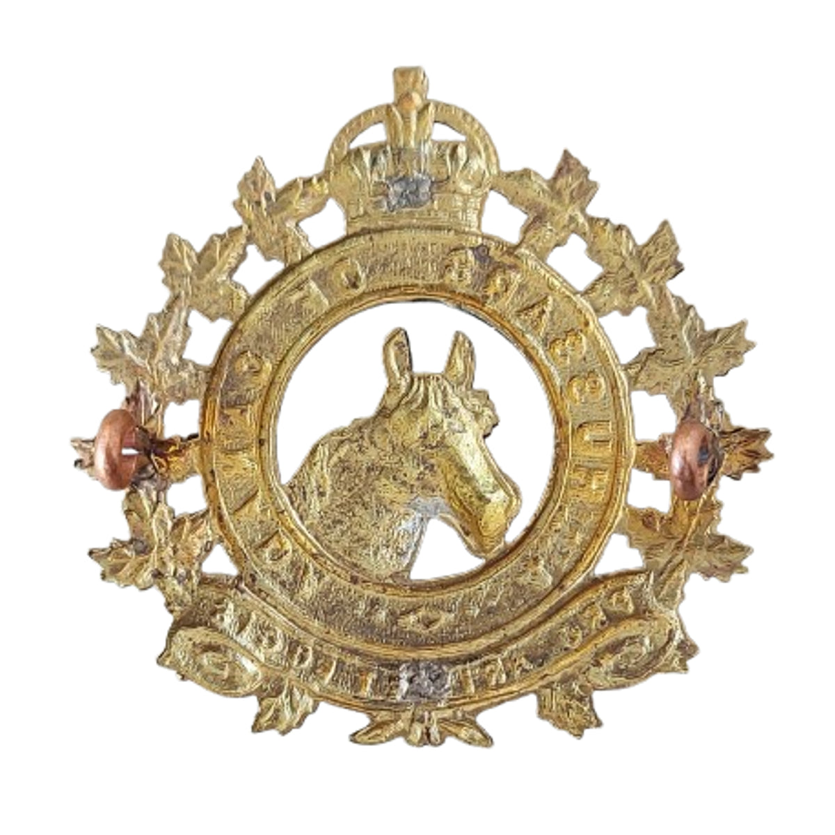 WW2 Canadian 4th Hussars Of Canada Cap Badge