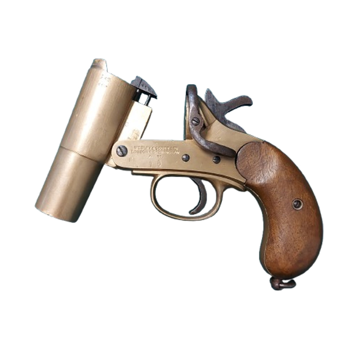 WW1 British Webley And Scott Brass Flare Pistol