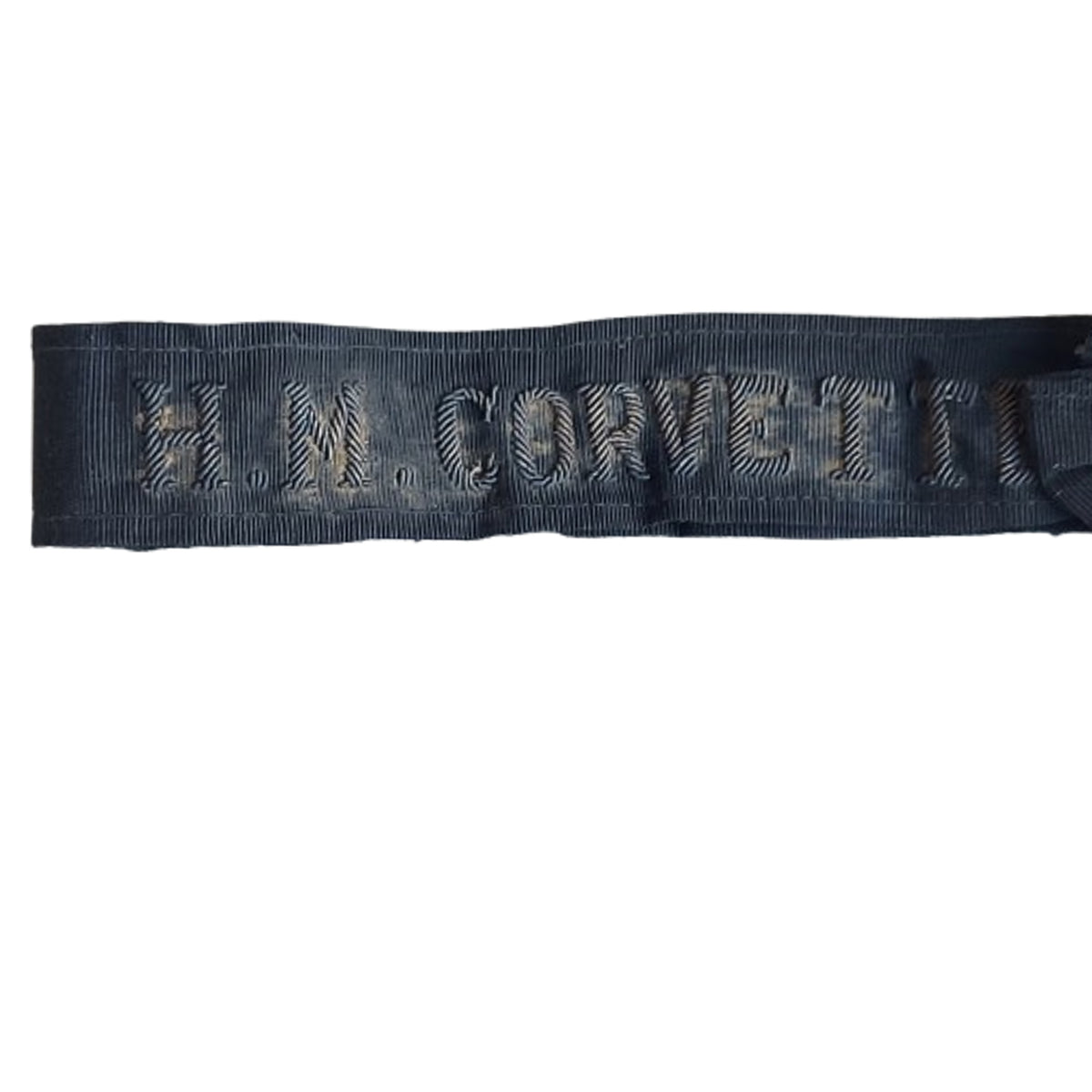 WW2 British RN Royal Navy H.M. Corvette Cap Tally