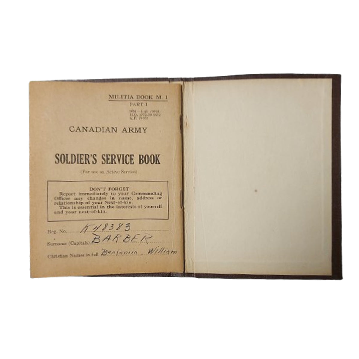 WW2 Canadian Army Pay Book Westminster Regiment
