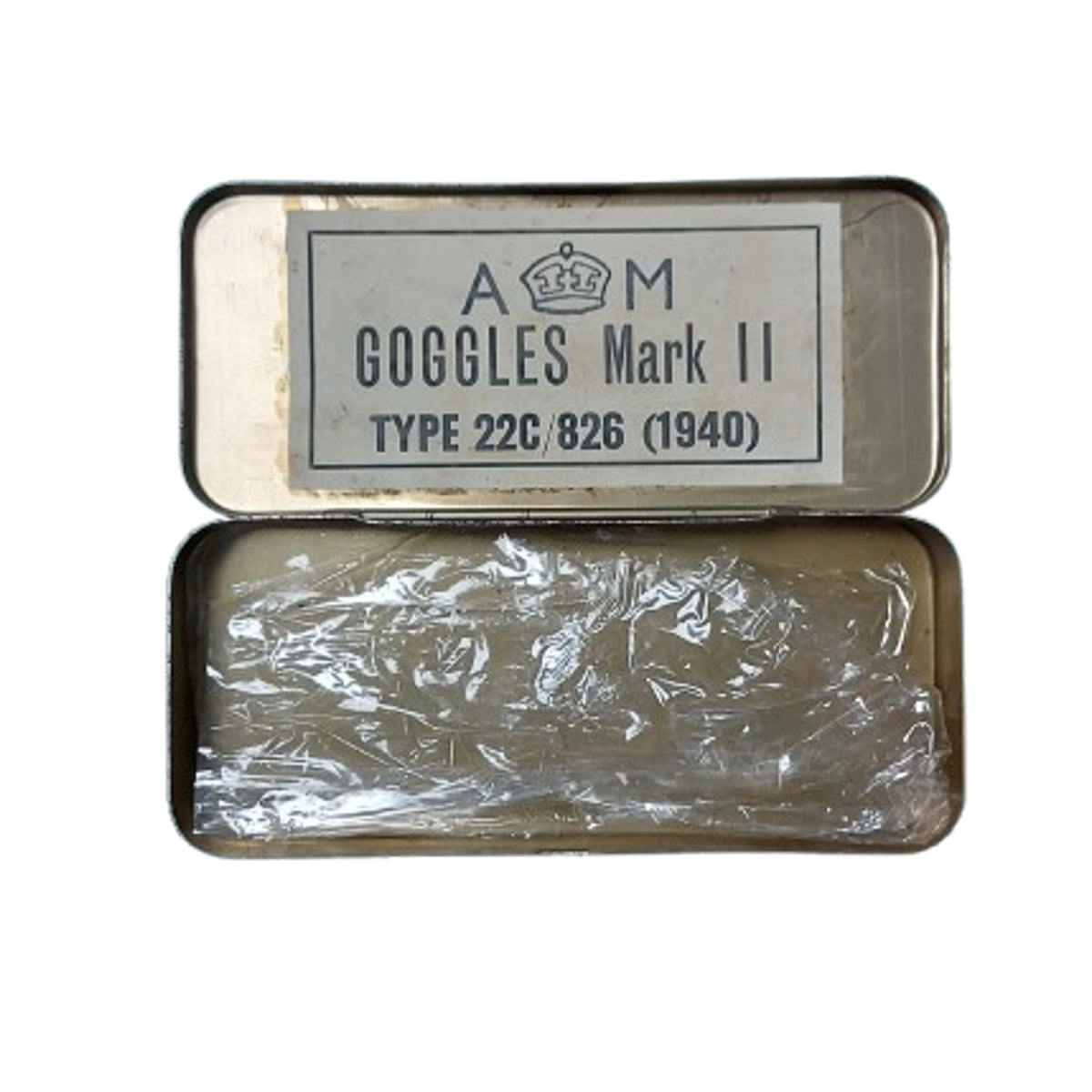 WW2 British RAF Royal Air Force Mk.II Type 22C Flight Googles In Issue Tin Container 1940