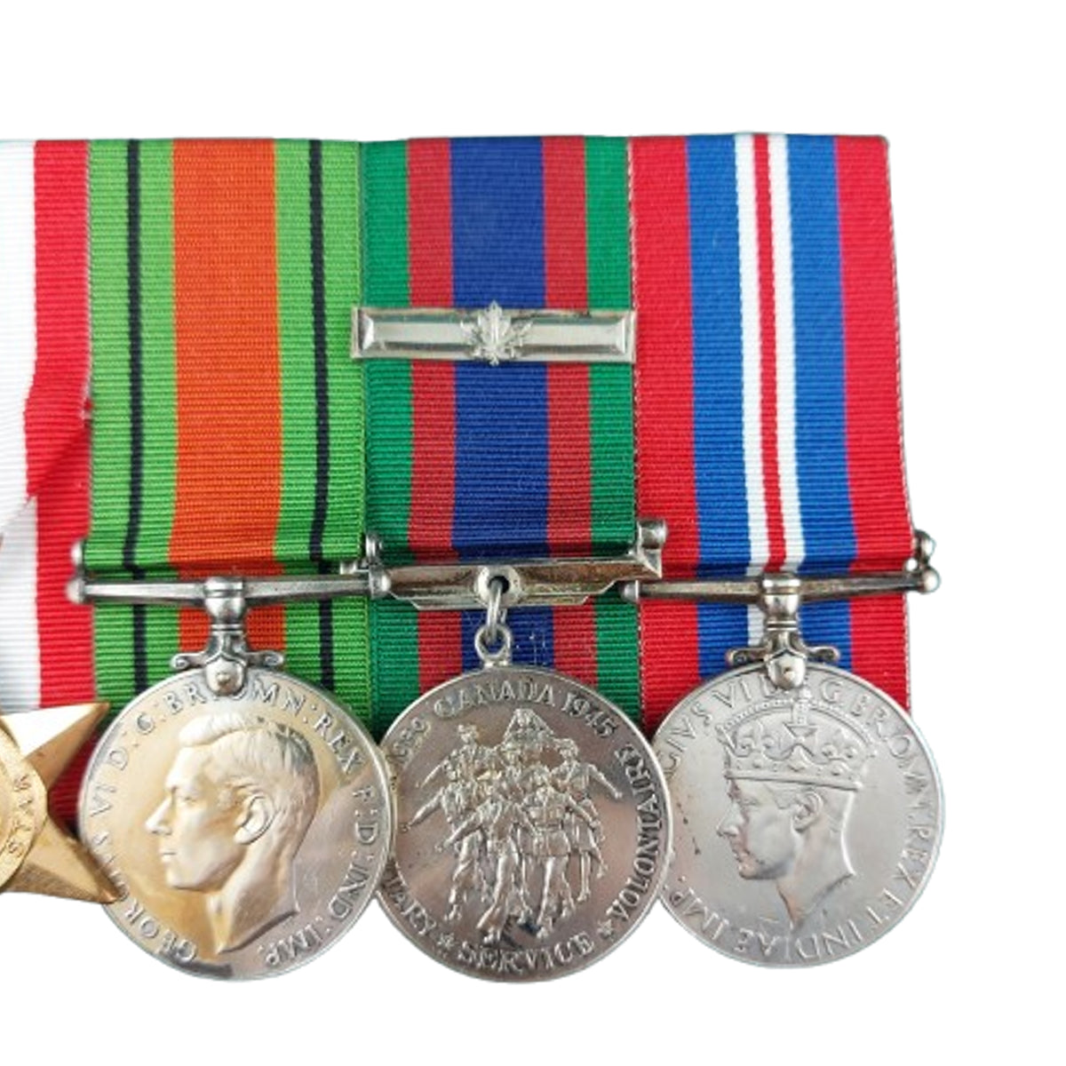 WW2 Canadian Court Mounted Overseas Service Medal Set