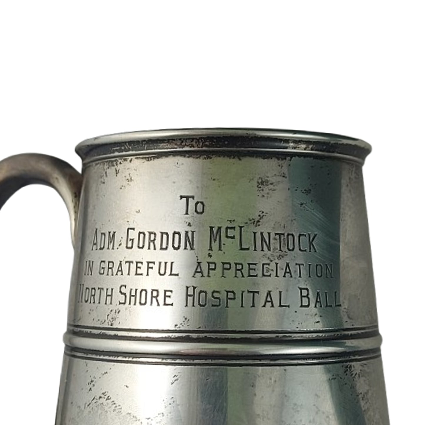 Post-WW2 United States Navy Named Presentation Tankard