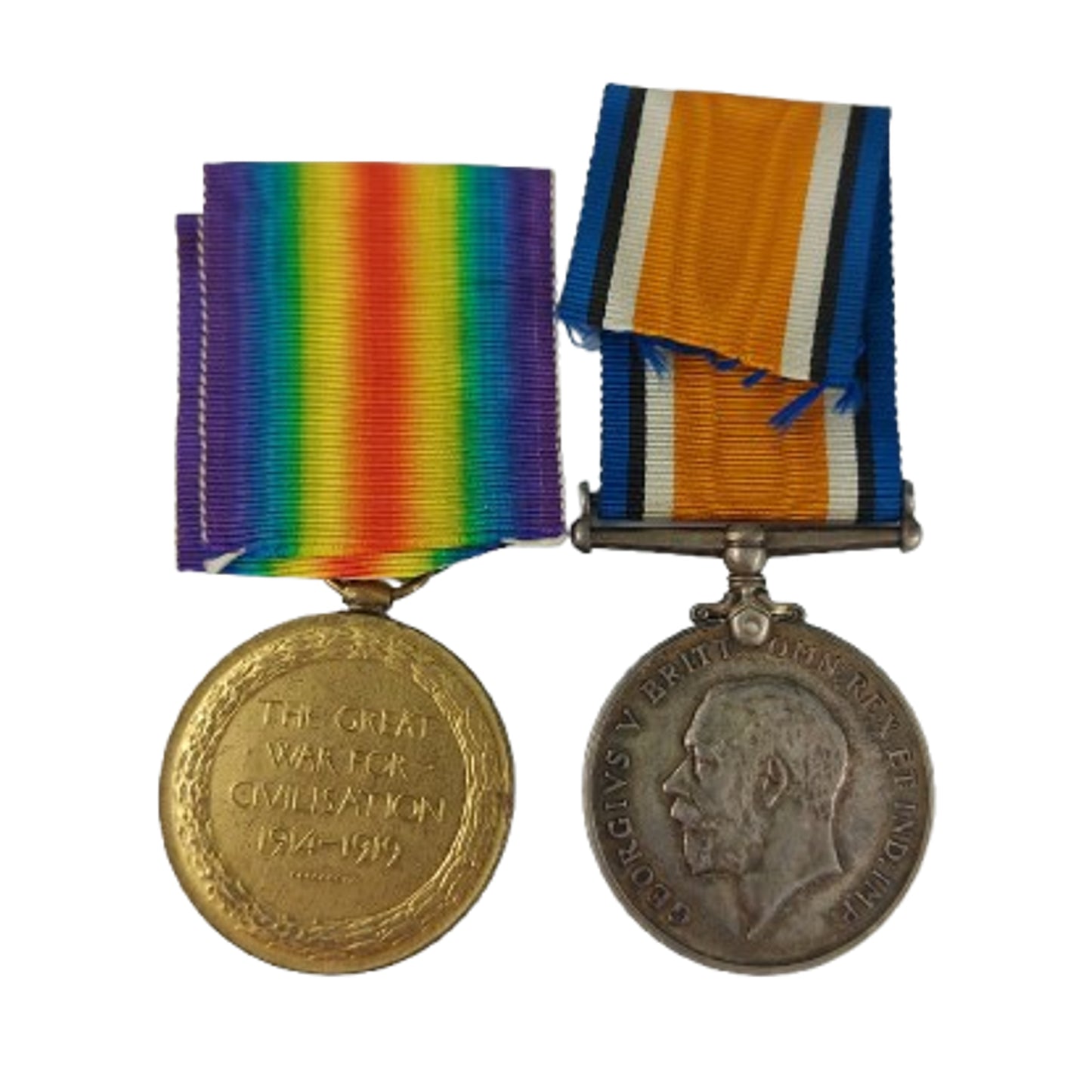 WW1 British Medal Pair Somerset Light Infantry