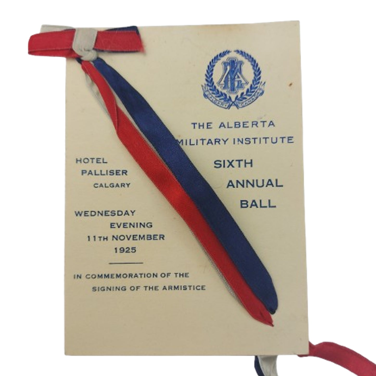 Pre-WW2 Canadian Alberta Military Institute Dinner Dance Card