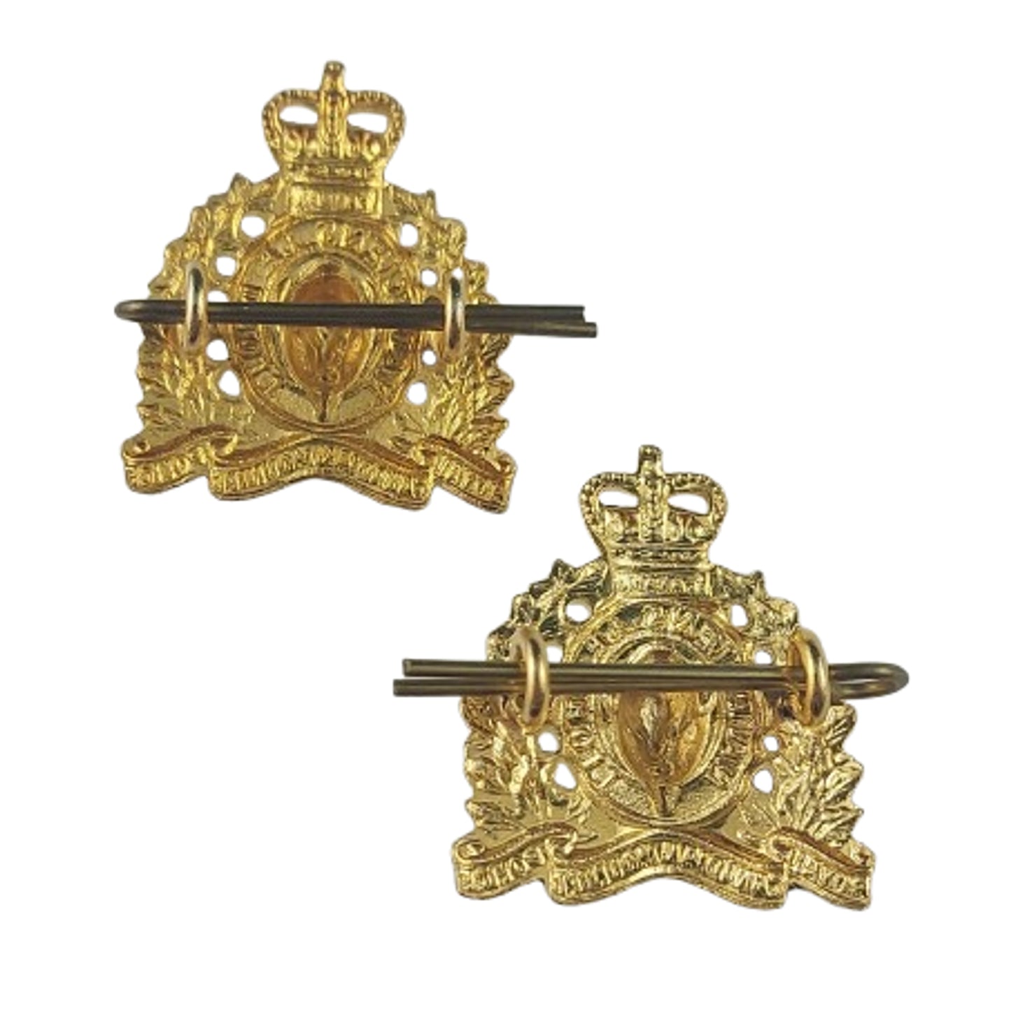 Post-WW2 Canadian QEII RCMP Royal Canadian Mounted Police Collar Badge Pair