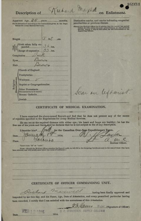 Post-WW2 Issued Canadian Memorial Cross To WW1 Soldier