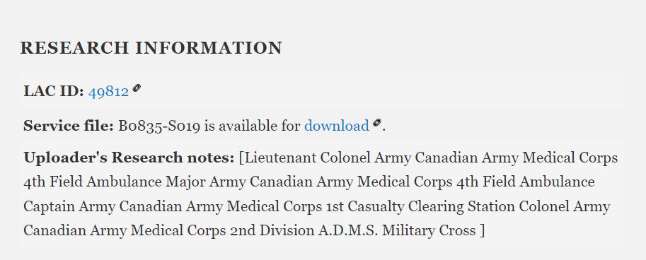 Named WW1 C.A.M.C. Lt. Col. Ronald Hugh MacDonald Canadian Army Medical Corps Case  MC & DSO Recipient