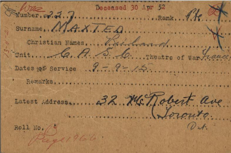 Post-WW2 Issued Canadian Memorial Cross To WW1 Soldier