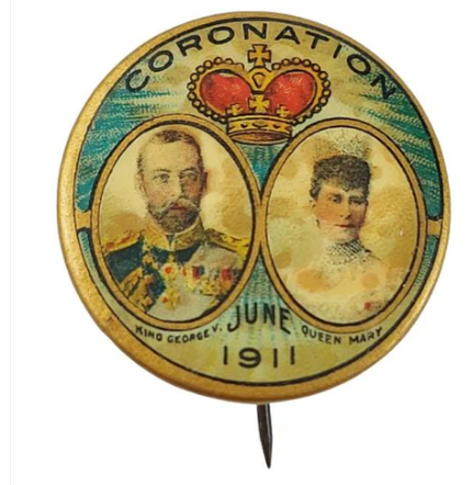 Pre-WW1 1911 King George V and Queen Mary Coronation Button