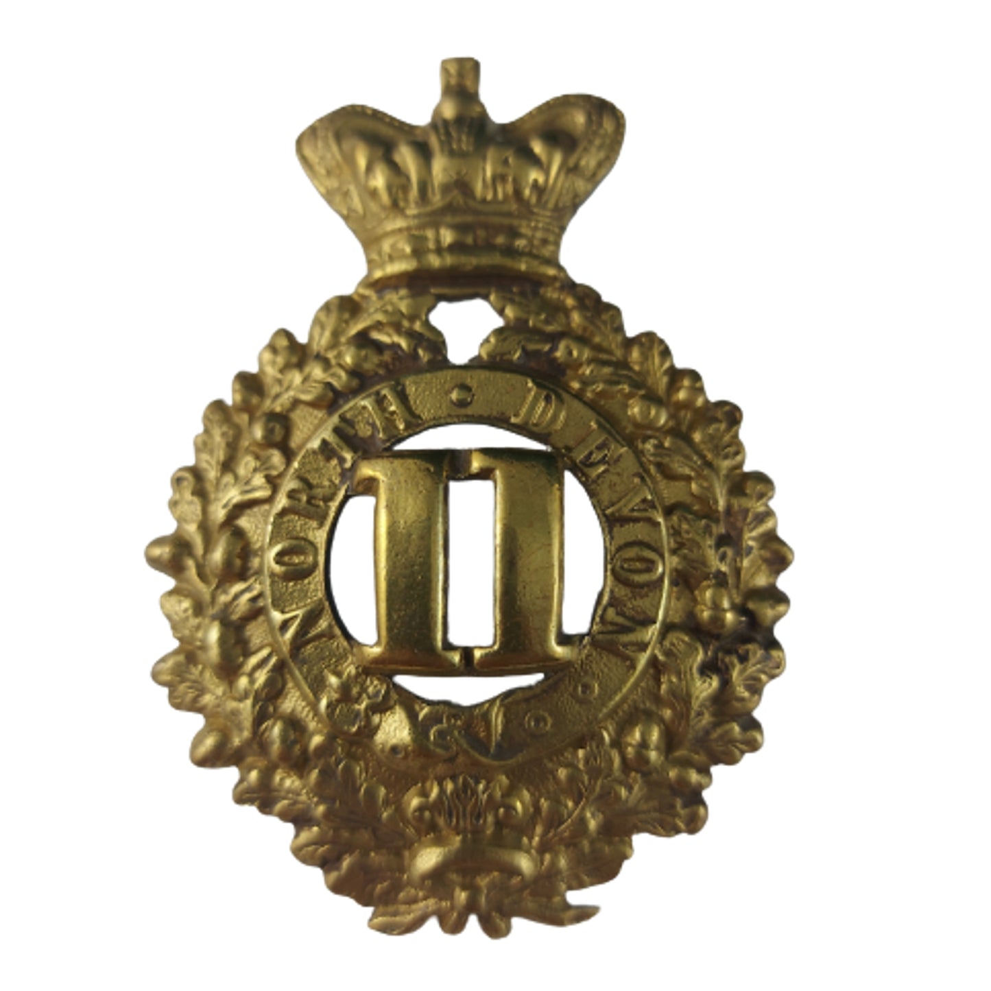 Pre-WW1 British Victorian 11th Regiment Of Foot Cap Badge