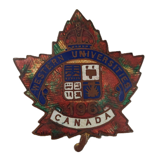 WW1 Canadian 196th Western University Sweetheart Pin