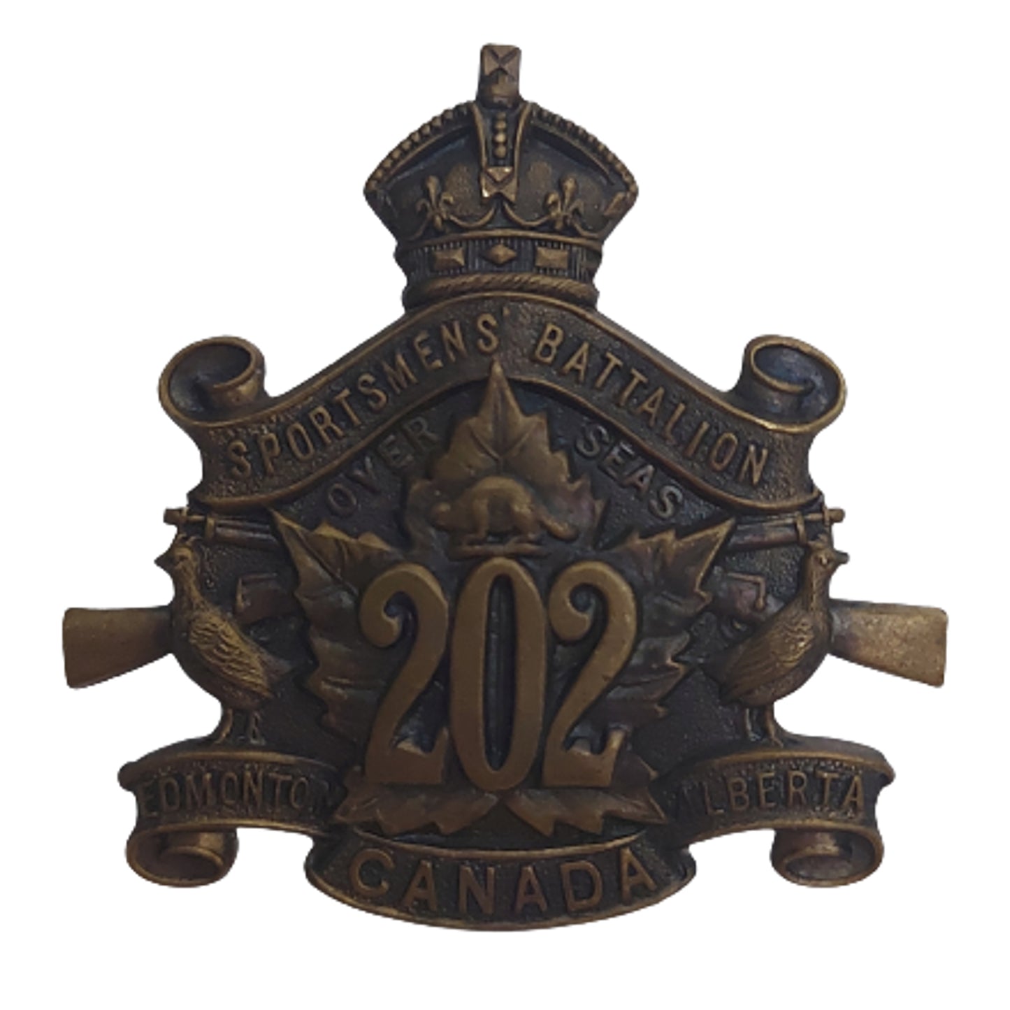 WW1 Canadian 202nd Battalion Cap Badge - Sportsmens Battalion Edmonton