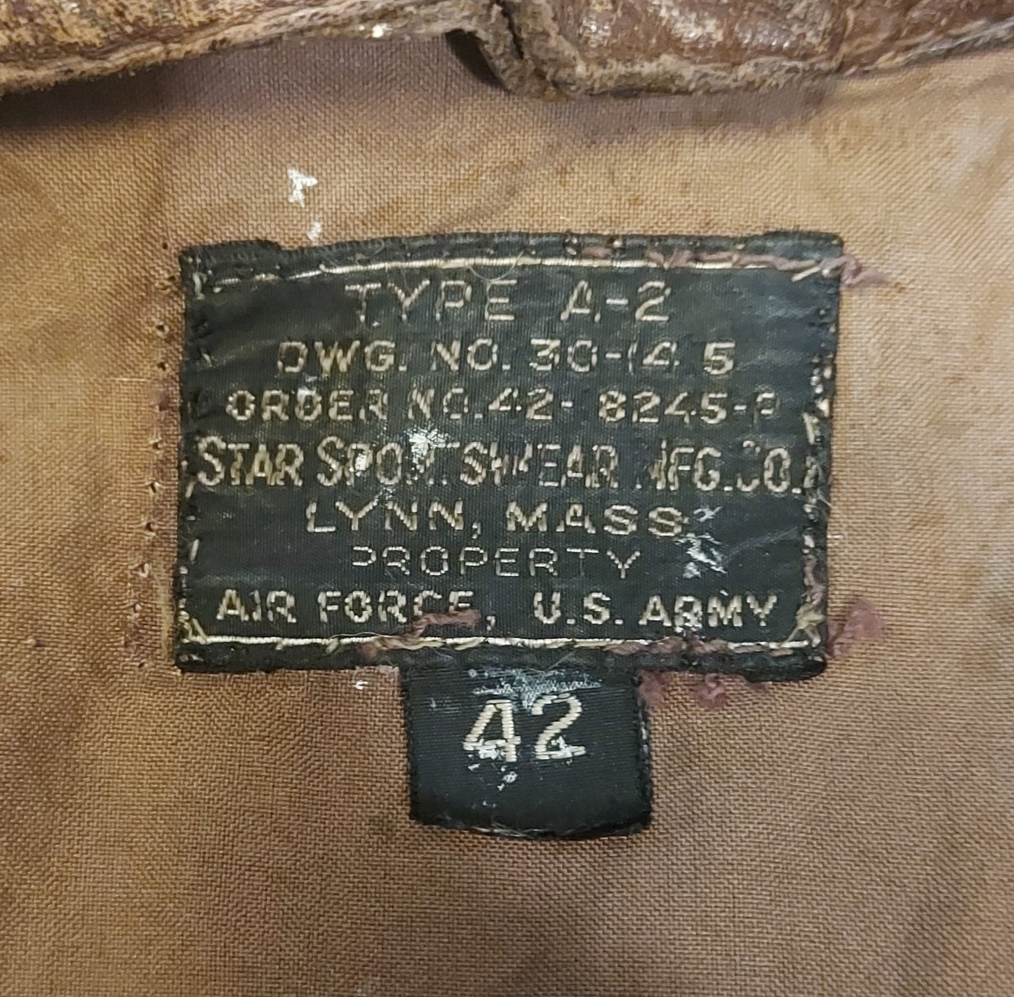 WW2 U.S. Army Air Force A-2 Leather Flight Jacket