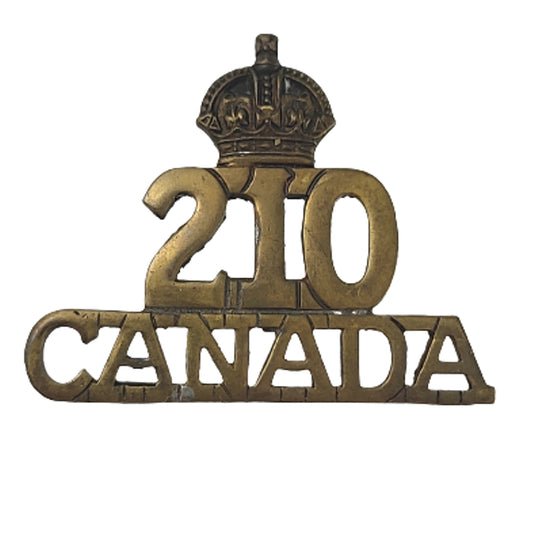 WW1 Canadian 210th Battalion (Frontiersmen) Metal Shoulder Title