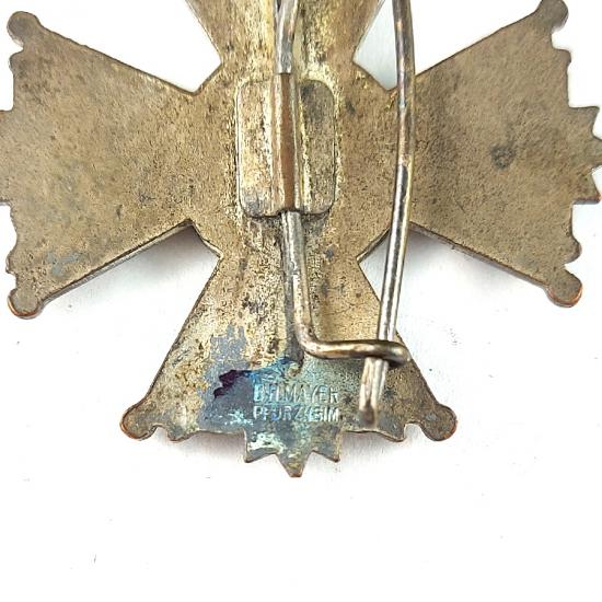 Pre-WW1 German Kriegeru Landwehr Verein 1867 Enamel Cross