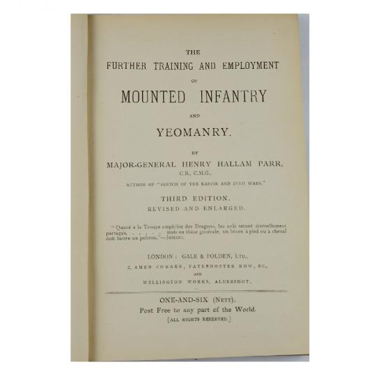 Pre-WW1 British Manual - Mounted Infantry And Yeomanry