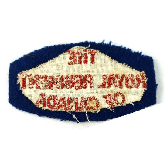 WW2 The Royal Regiment Of Canada Cloth Shoulder Title