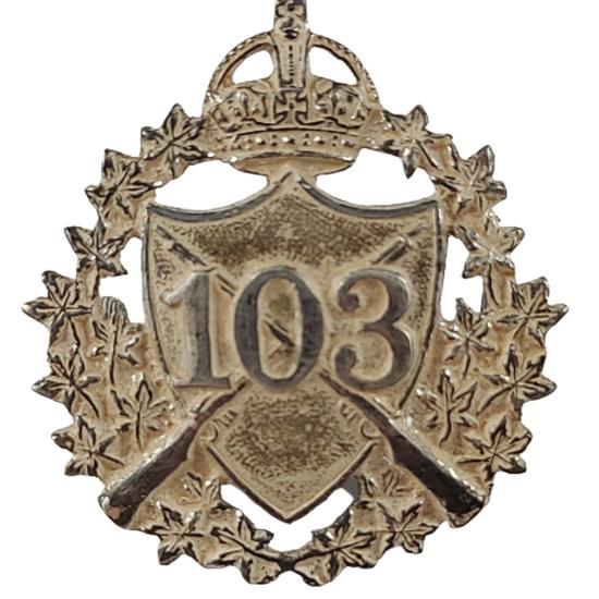 Pre-WW1 Canadian 103rd Calgary Rifles Officer's Collar Badge Pair