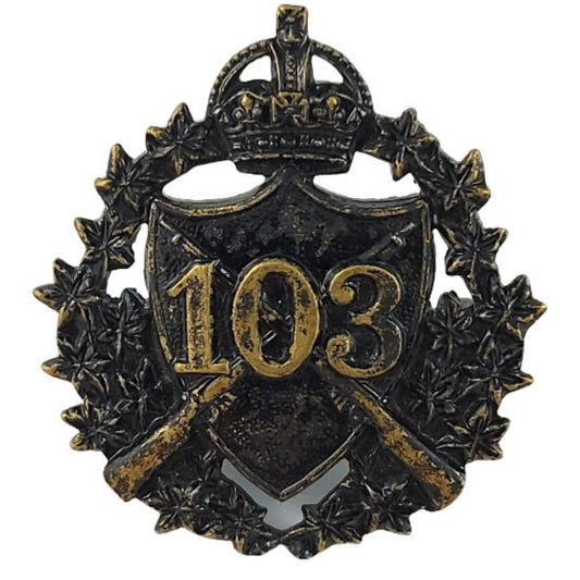 Pre-WW1 Canadain 103rd Calgary Rifles OSD Collar Badge