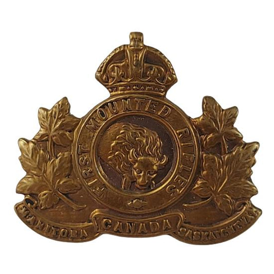 WW1 CEF First Canadian Mounted Rifles Collar Badge