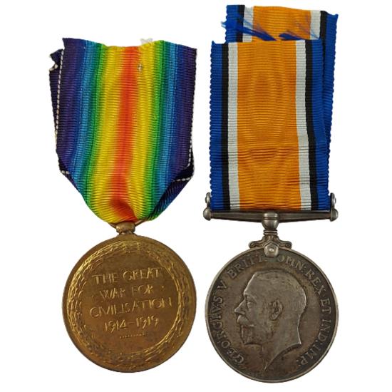 WW1 British Medal Pair - Northumberland Yeomanry (Hussars)