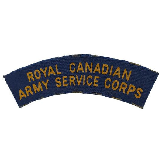 WW2 RCASC-Royal Canadian Army Service Corps Printed Canvas Shoulder Title