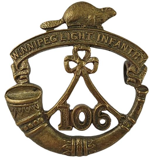 Pre-WW1 Canadian 106th Battalion Collar Badge - Winnipeg Light Infantry