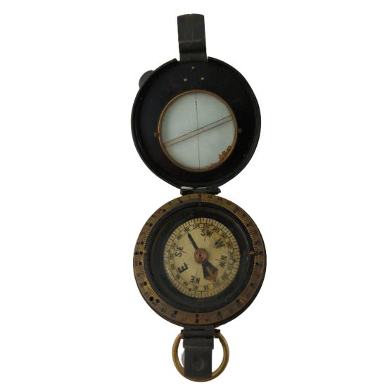 Pre-WW1 British Field Compass In Case - Large Size 1910