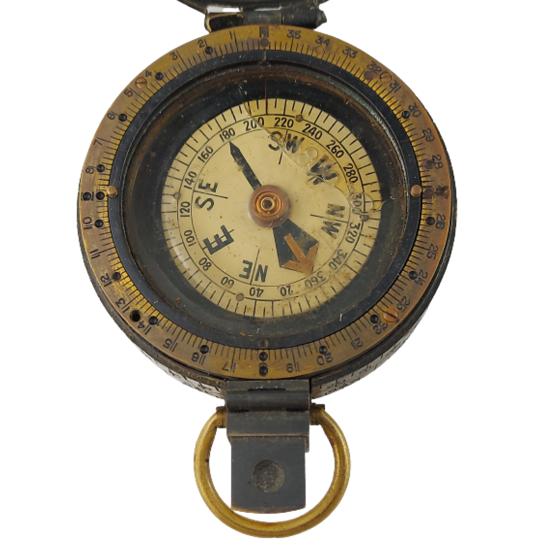 Pre-WW1 British Field Compass In Case - Large Size 1910