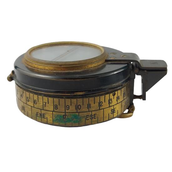 Pre-WW1 British Field Compass In Case - Large Size 1910