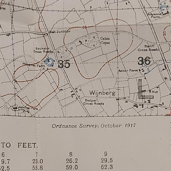 Canadian Officer Named WW1 Map Of Belgium-9th Canadian Railway Troops Officer