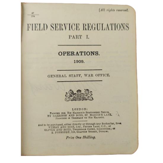 Pre-WW1 Field Service Regulations, Part 1, Operations, 1909