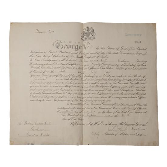 Canadian George V Commission Scroll - 61st Battalion