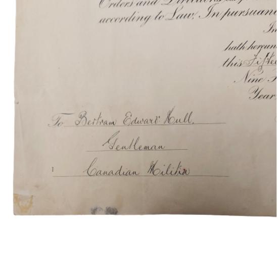 Canadian George V Commission Scroll - 61st Battalion