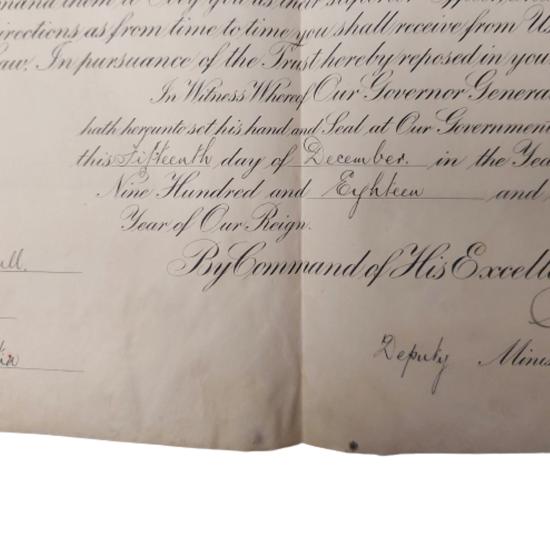 Canadian George V Commission Scroll - 61st Battalion