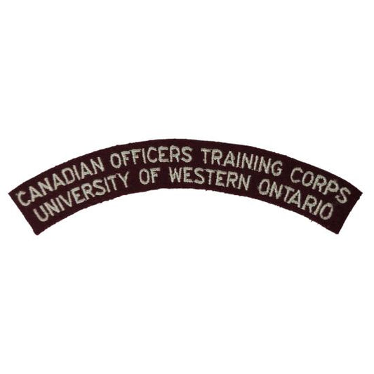 Canadian Officer Training Corps University Of Western Ontario Cloth Shoulder Title