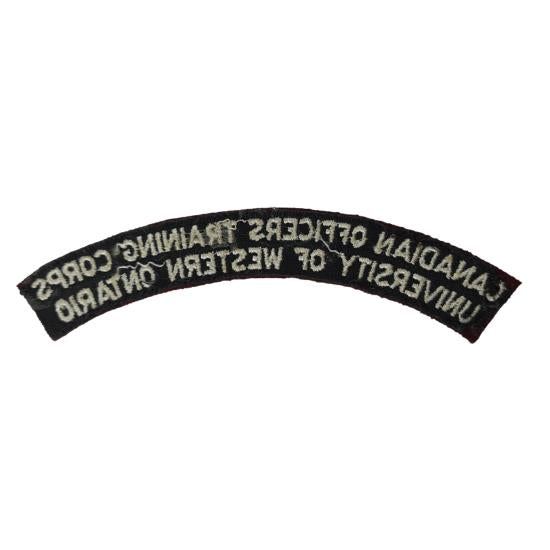 Canadian Officer Training Corps University Of Western Ontario Cloth Shoulder Title