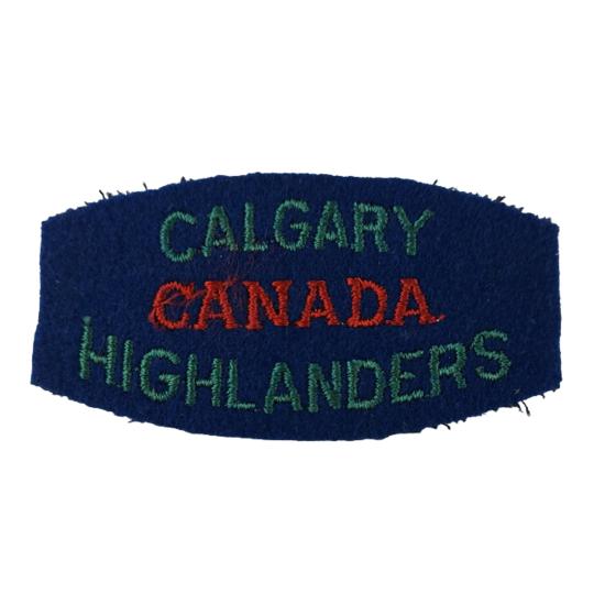 WW2 Canadian Calgary Highlanders Cloth Shoulder Title