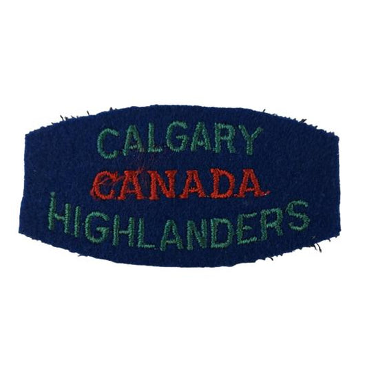 WW2 Canadian Calgary Highlanders Cloth Shoulder Title